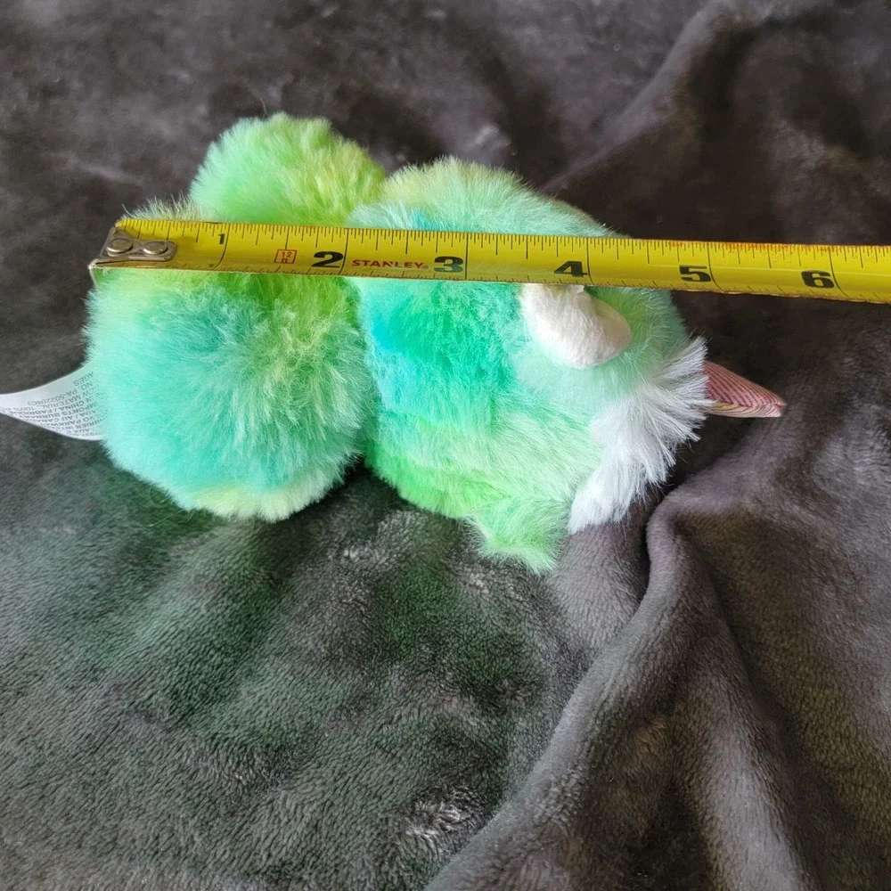 Greenbrier International Unicorn Plush Kids 5in Green Excellent Tie Dye Fuzzy